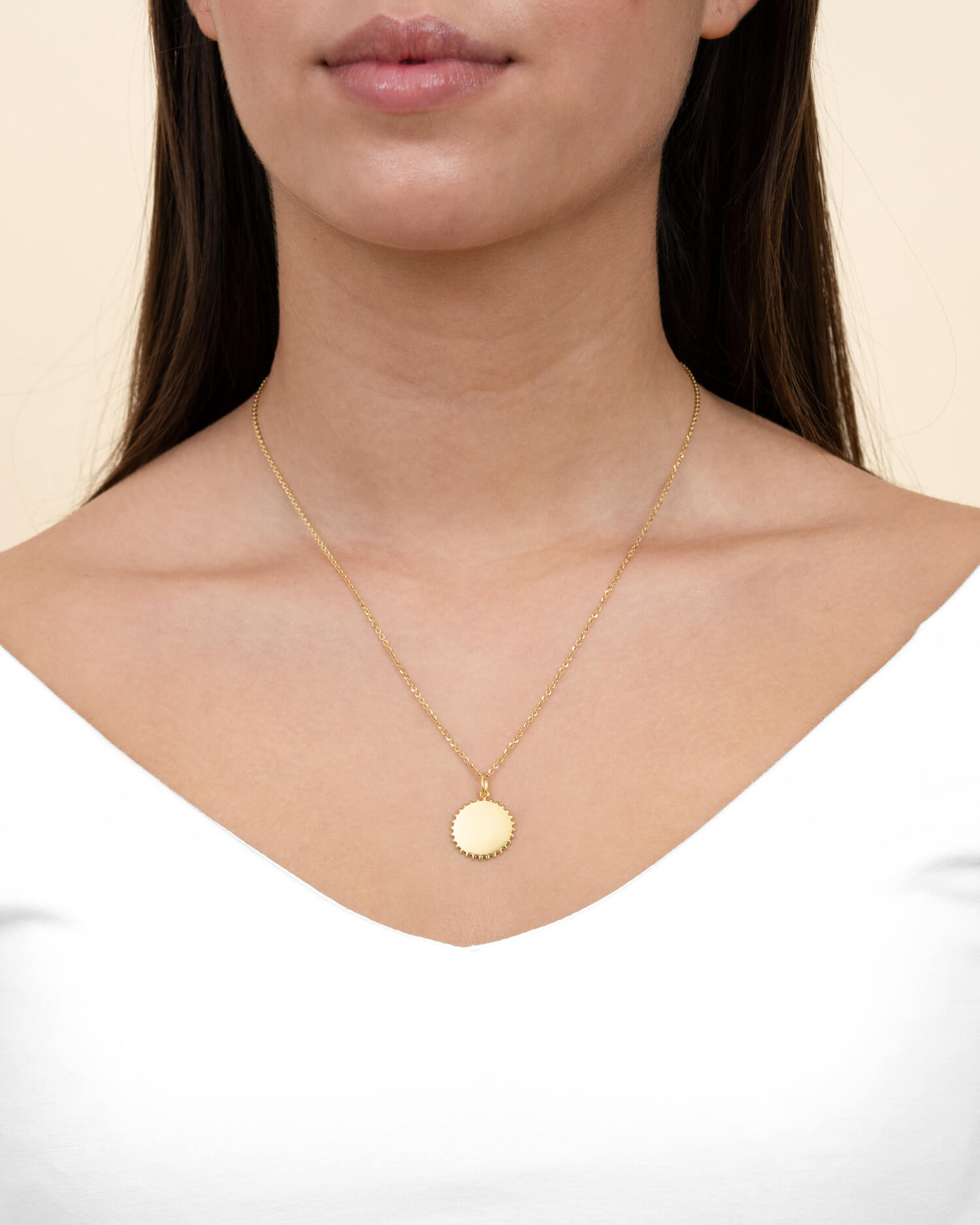 Sun necklace engraving plate pendant