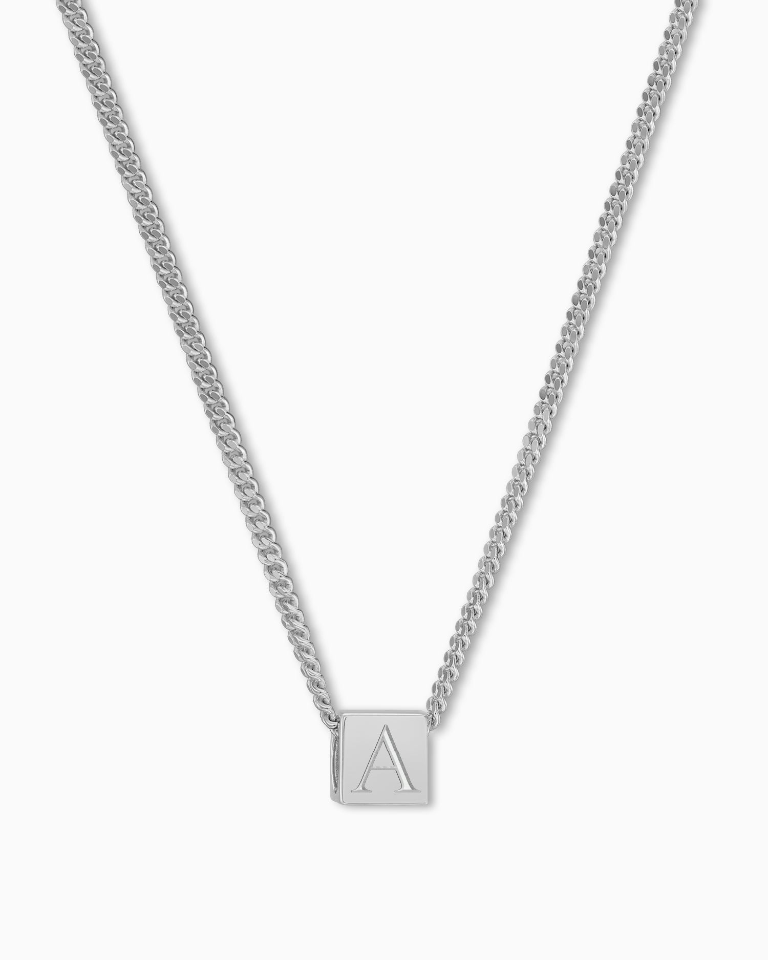 Cube necklace engraving plate pendant