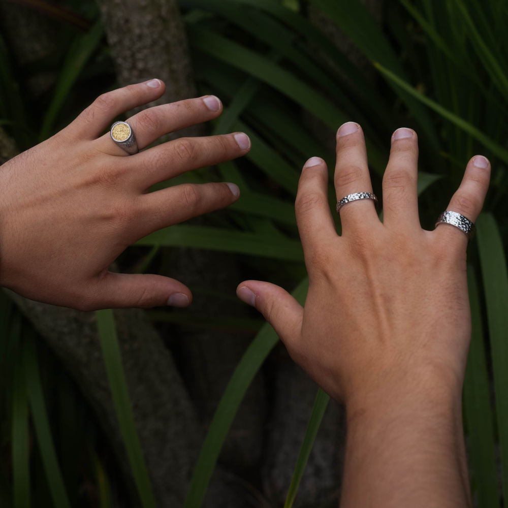 Chunky Hammered Band - Silver