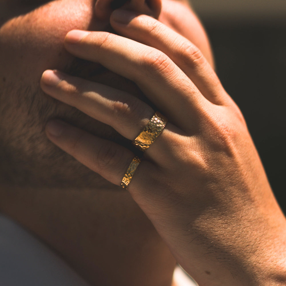 Hammered Band Ring - Gold