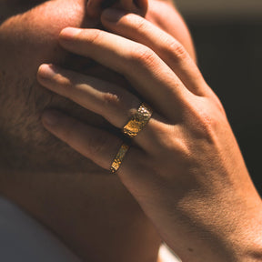 Hammered Band Ring - Gold