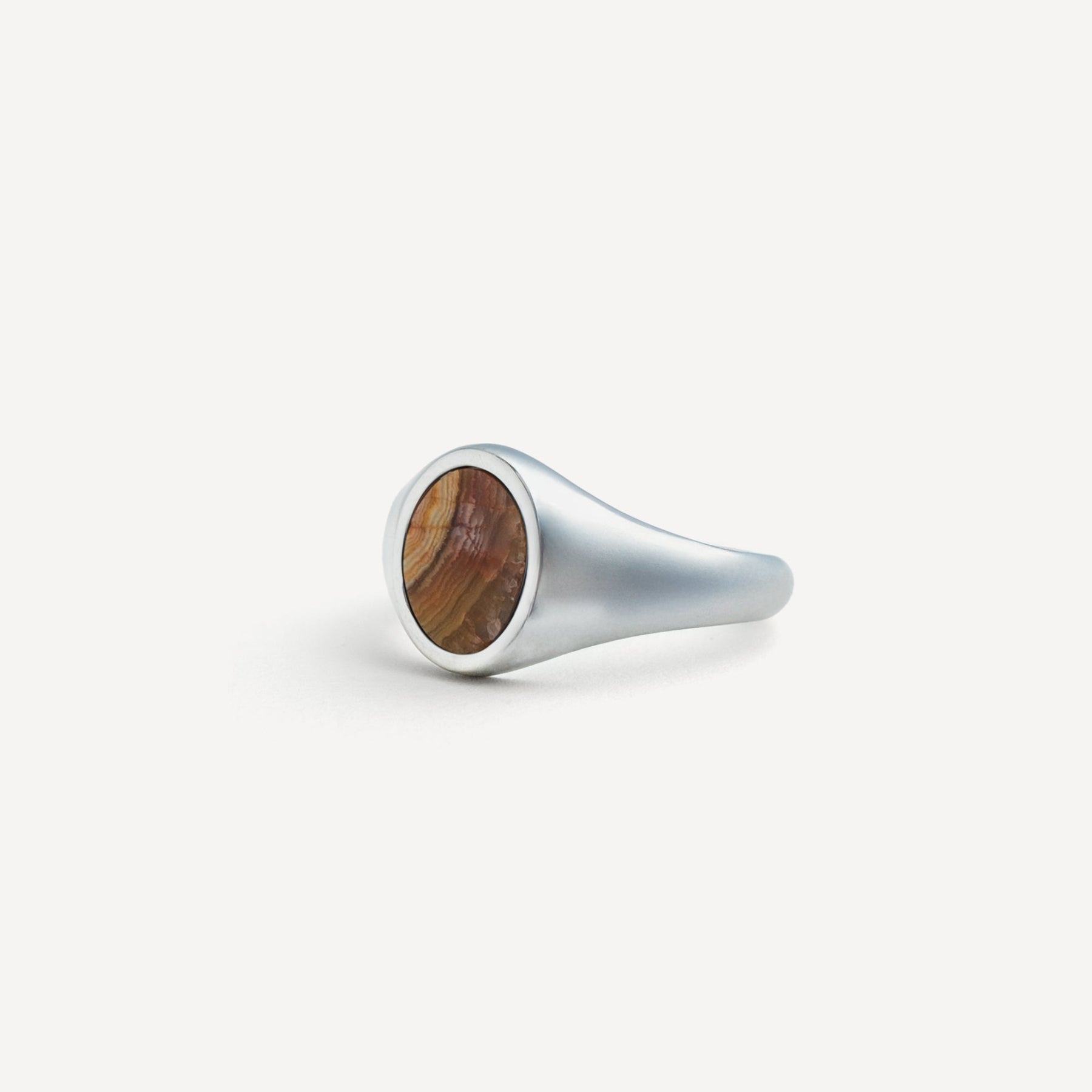 Crazy Onyx Signet Ring - Silver