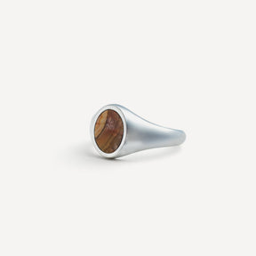 Crazy Onyx Signet Ring - Silver