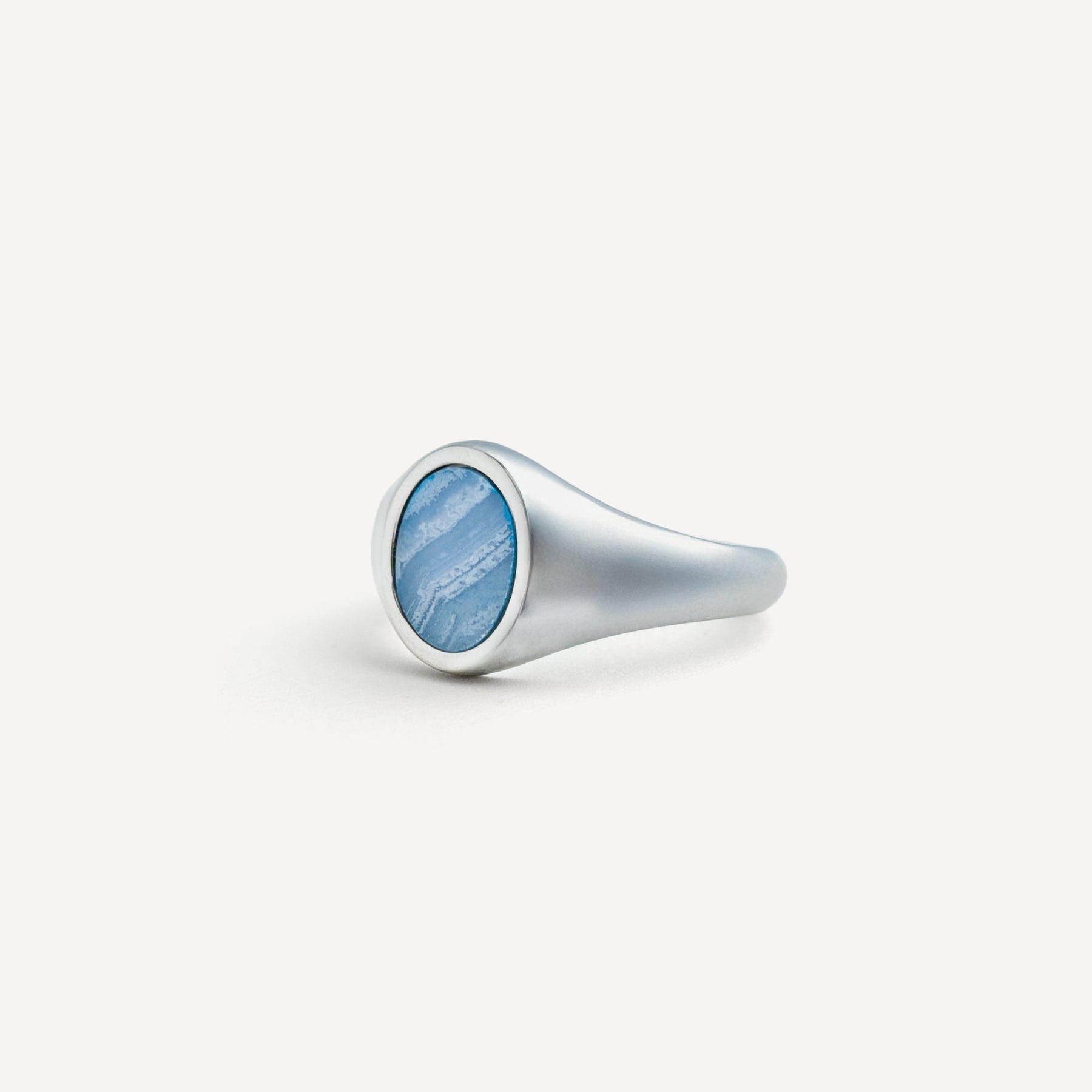 Blue Lace Agate Ring - Silver