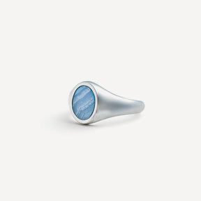 Blue Lace Agate Ring - Silver