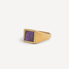 Square Purple Sugilite Ring - Gold