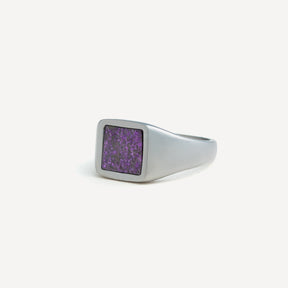 Square Purple Sugilite Ring - Silver