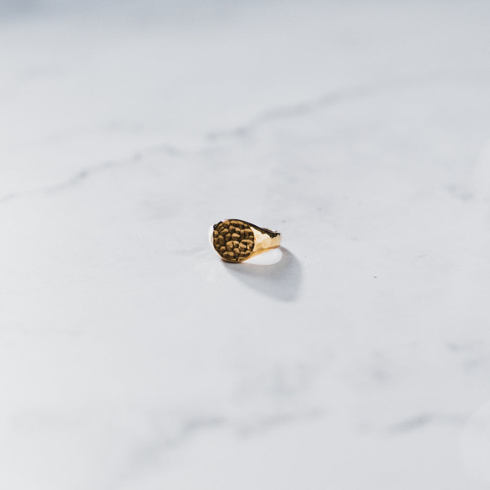 Hammered Signet - Gold
