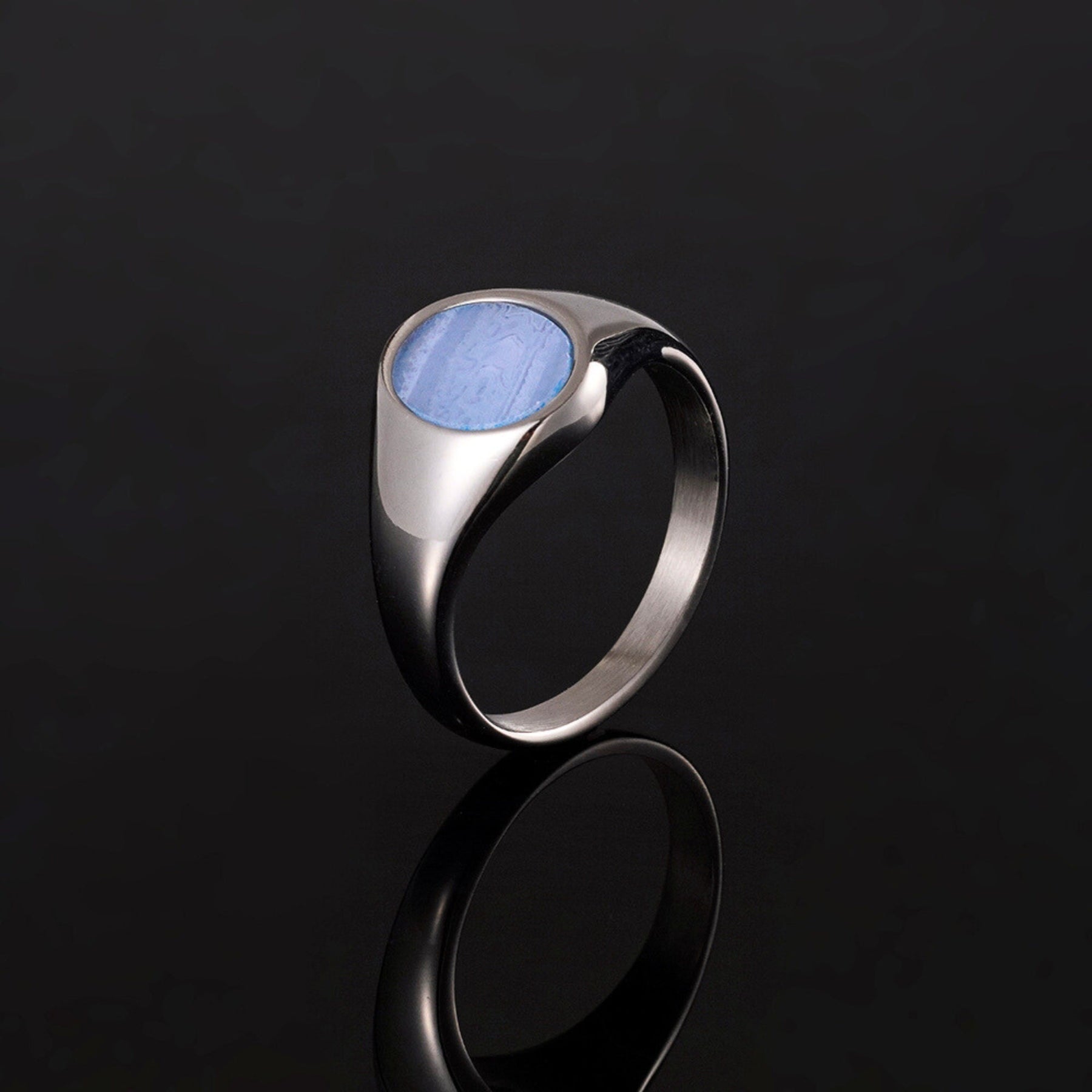 Blue Lace Agate Ring - Silver