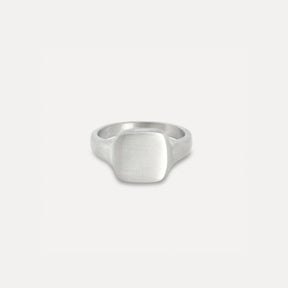 Matte Square Signet - Silver