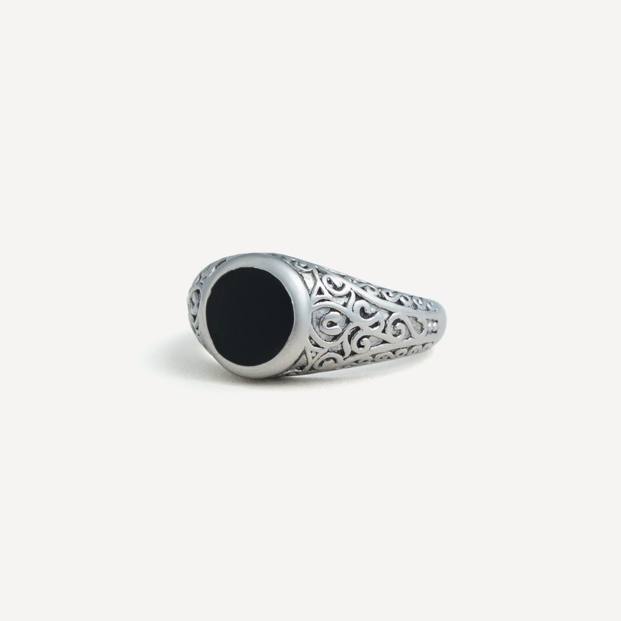 Signet Noir Ring - Silver