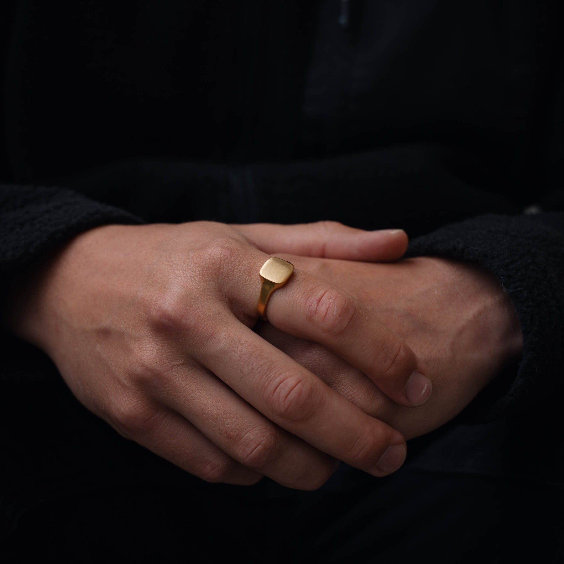 Matte Square Signet - Gold