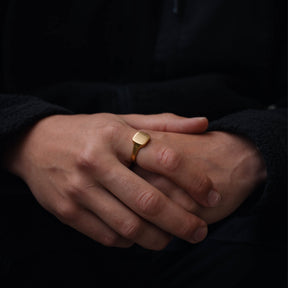 Matte Square Signet - Gold