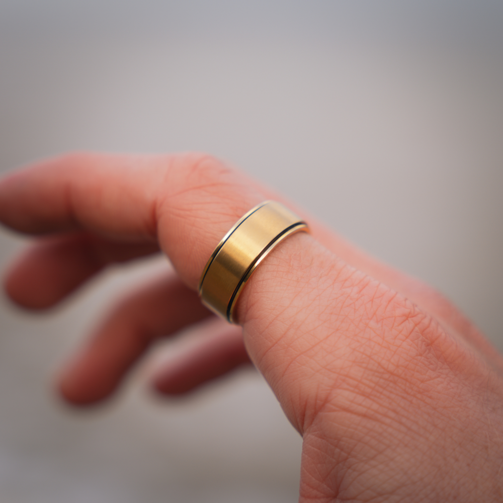 Slate Band Ring - Gold