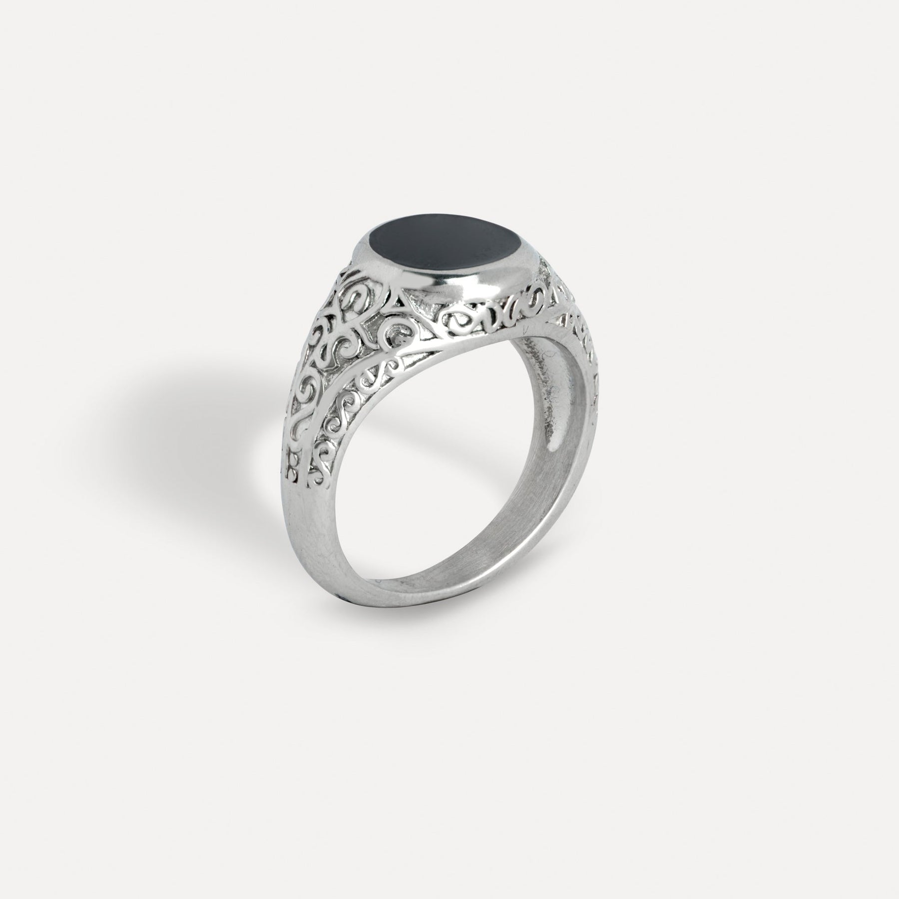 Signet Noir Ring - Silver
