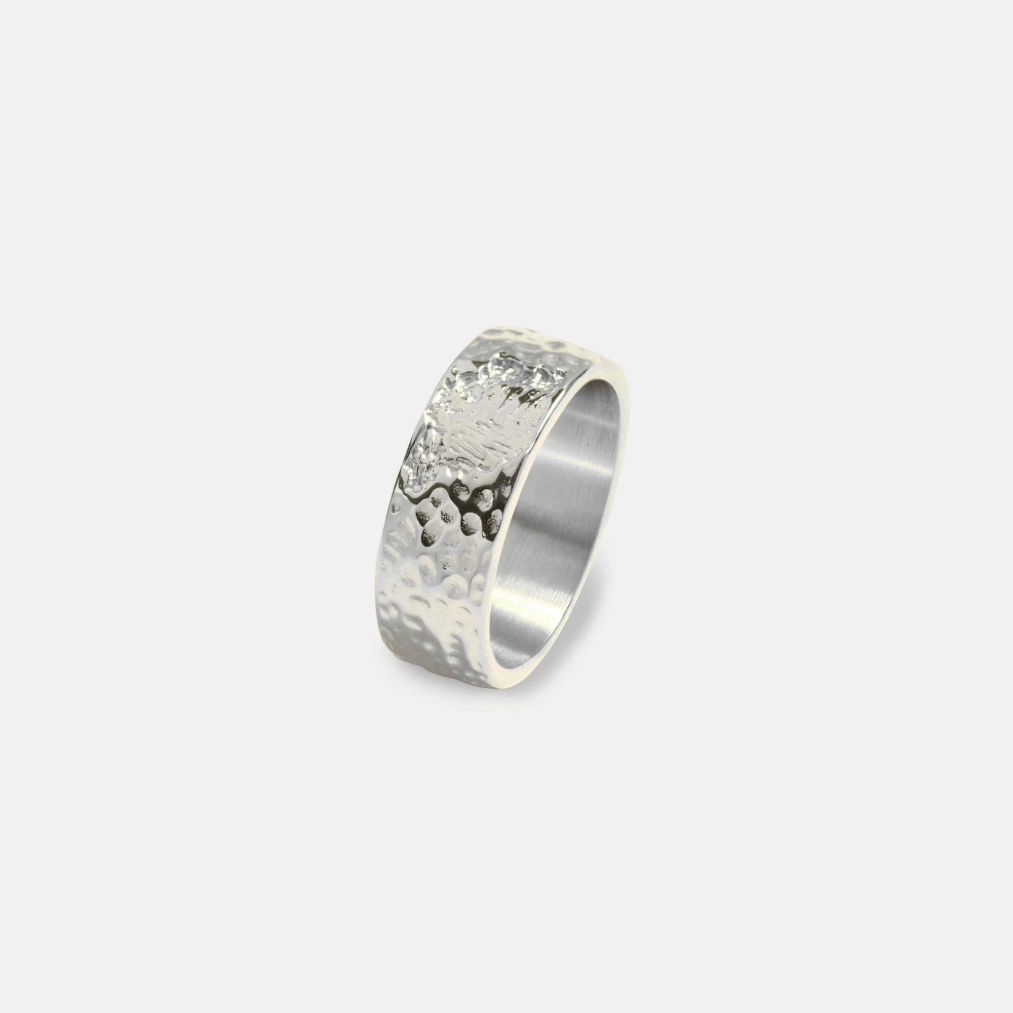 Chunky Hammered Band - Silver
