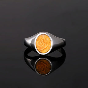 Crazy Onyx Signet Ring - Silver