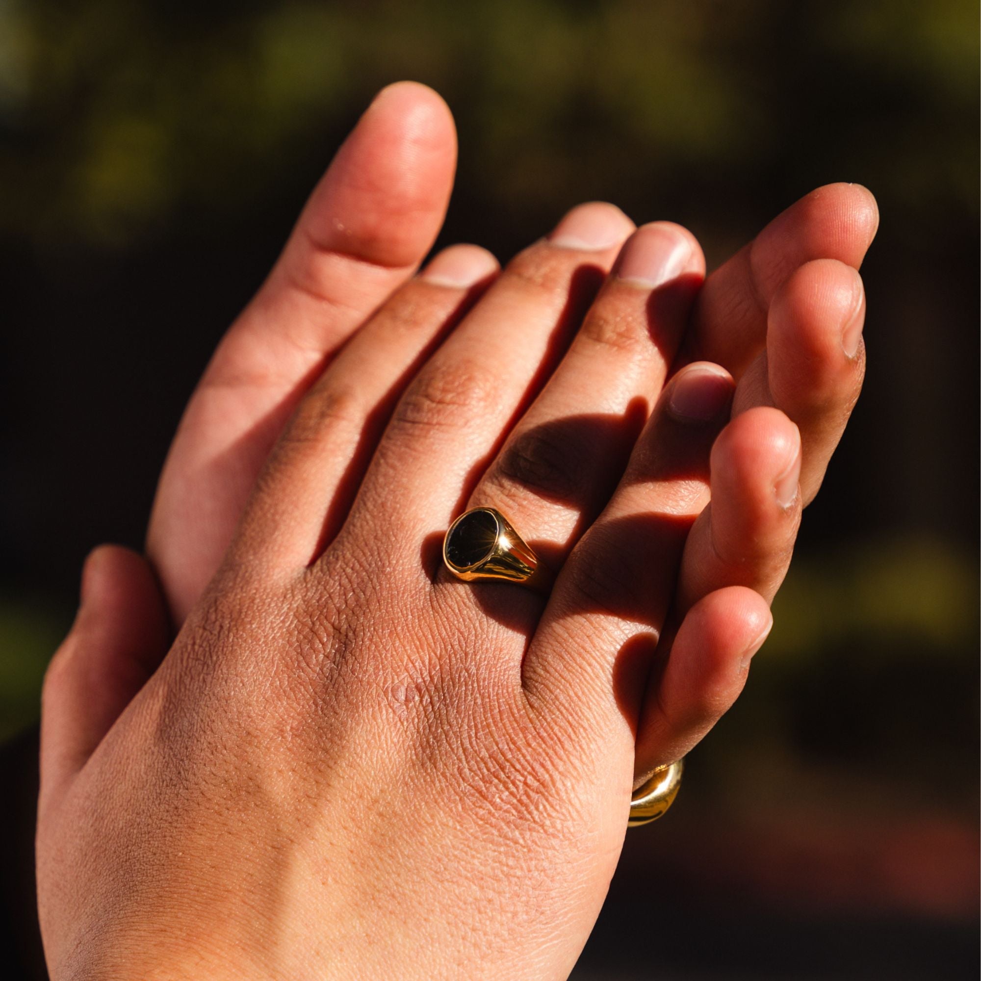 Black Onyx Signet Ring - Gold