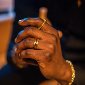 Red Fire Opal Ring - Gold