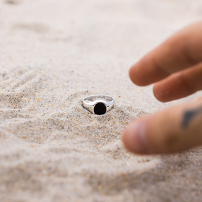 Black Onyx Signet Ring - 925 Silver