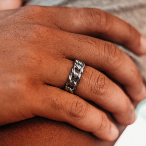 Twisted Cuban Band Ring - Silver