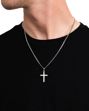 Cross necklace engraving plate pendant Polished