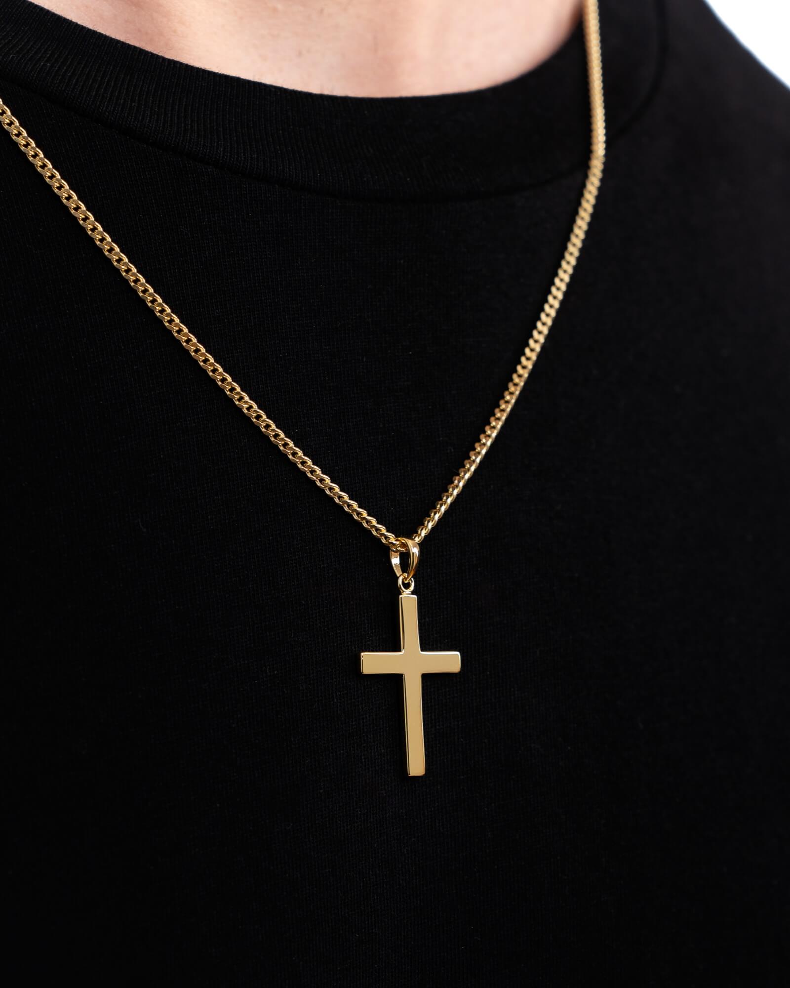 Cross necklace engraving plate pendant Polished