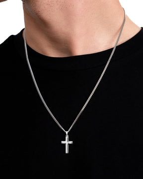 Cross necklace engraving plate pendant Polished