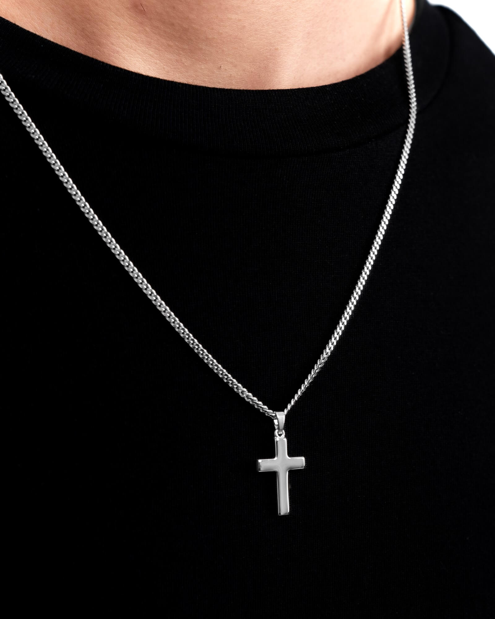 Cross necklace engraving plate pendant Polished