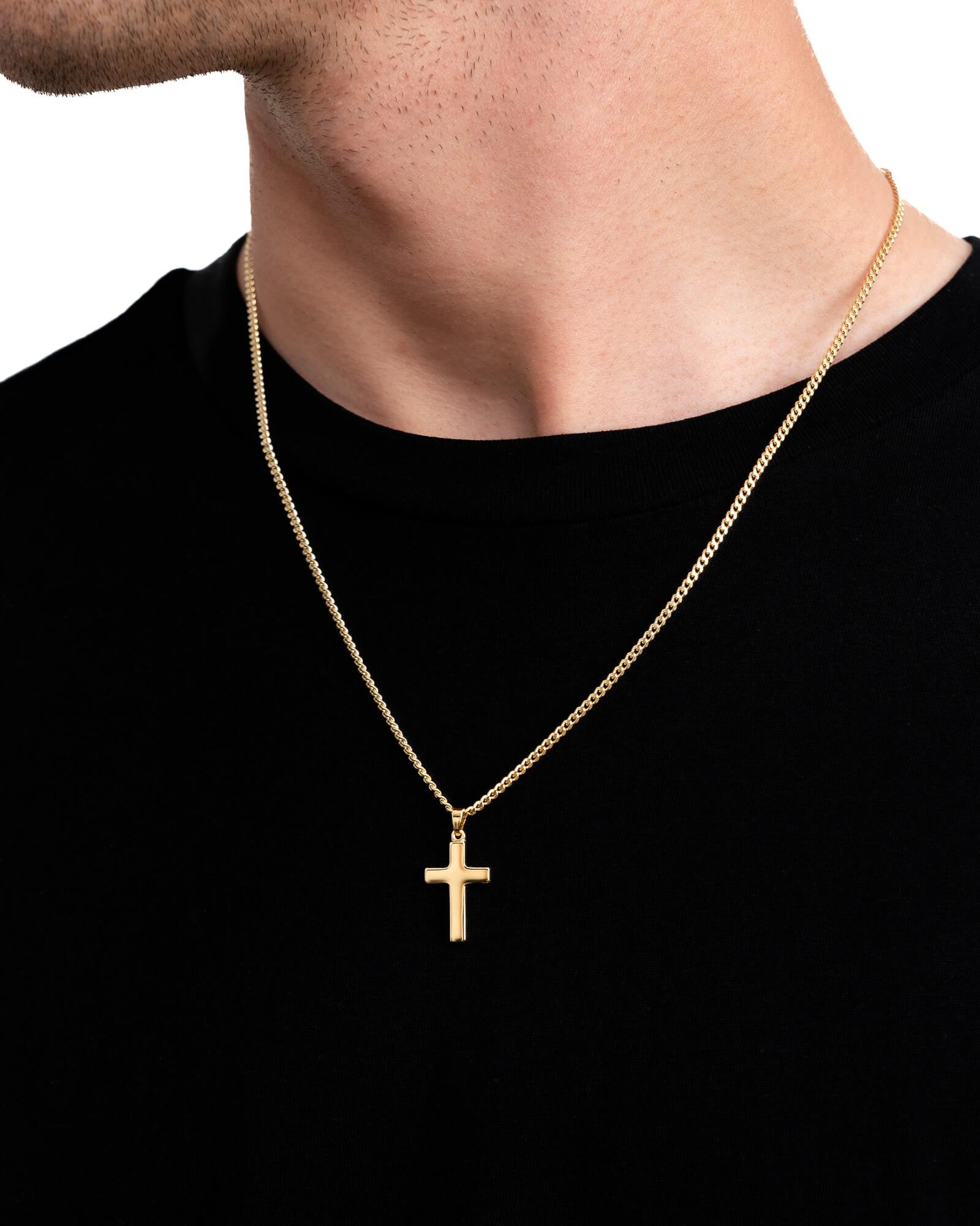 Cross necklace engraving plate pendant Polished