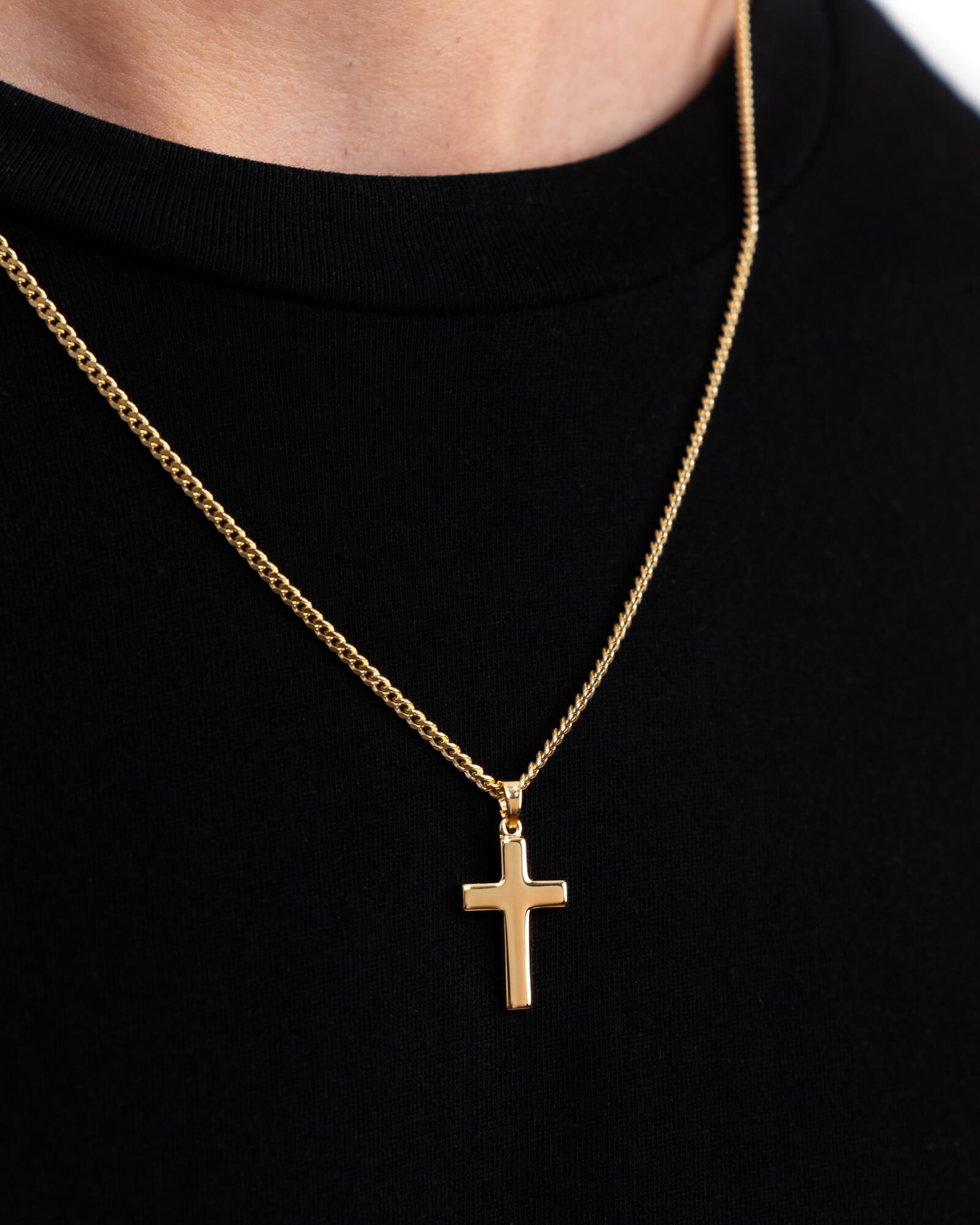 Cross necklace engraving plate pendant Polished
