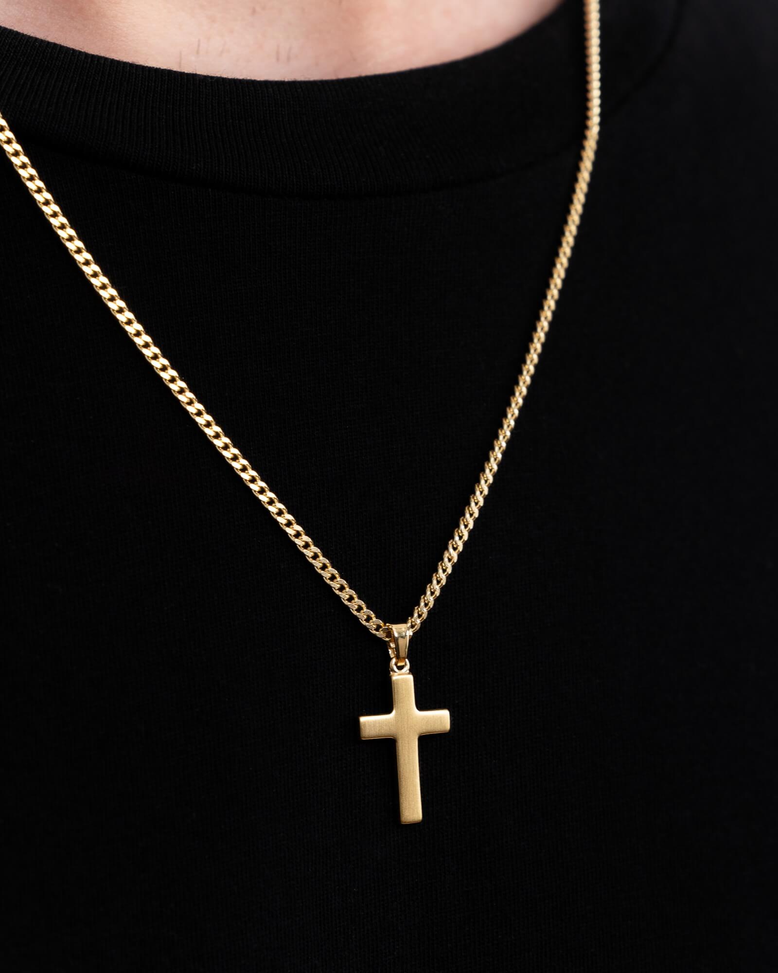 Cross necklace engraving plate pendant frosted