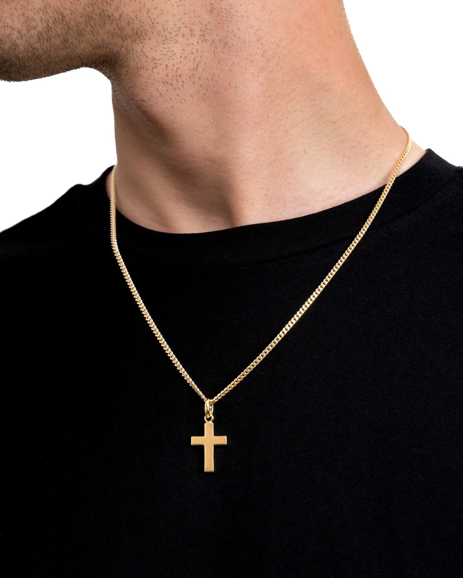 Cross necklace engraving plate pendant Polished