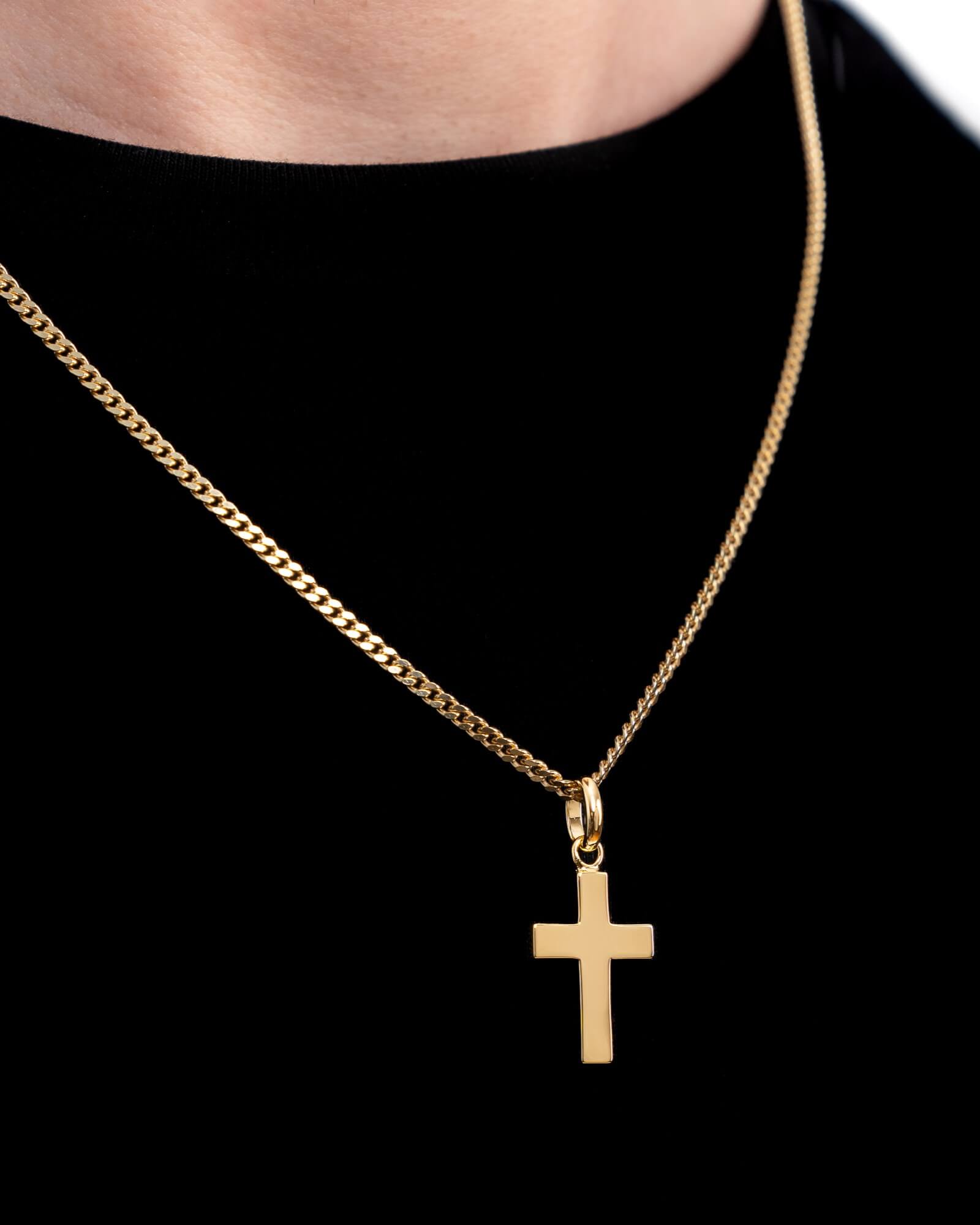 Cross necklace engraving plate pendant Polished