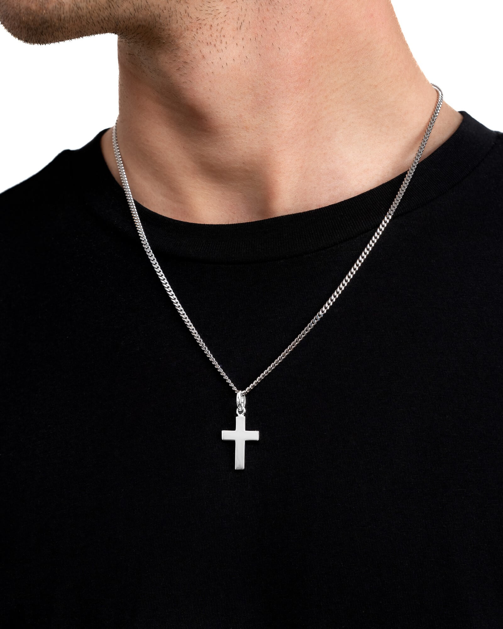 Cross necklace engraving plate pendant Polished