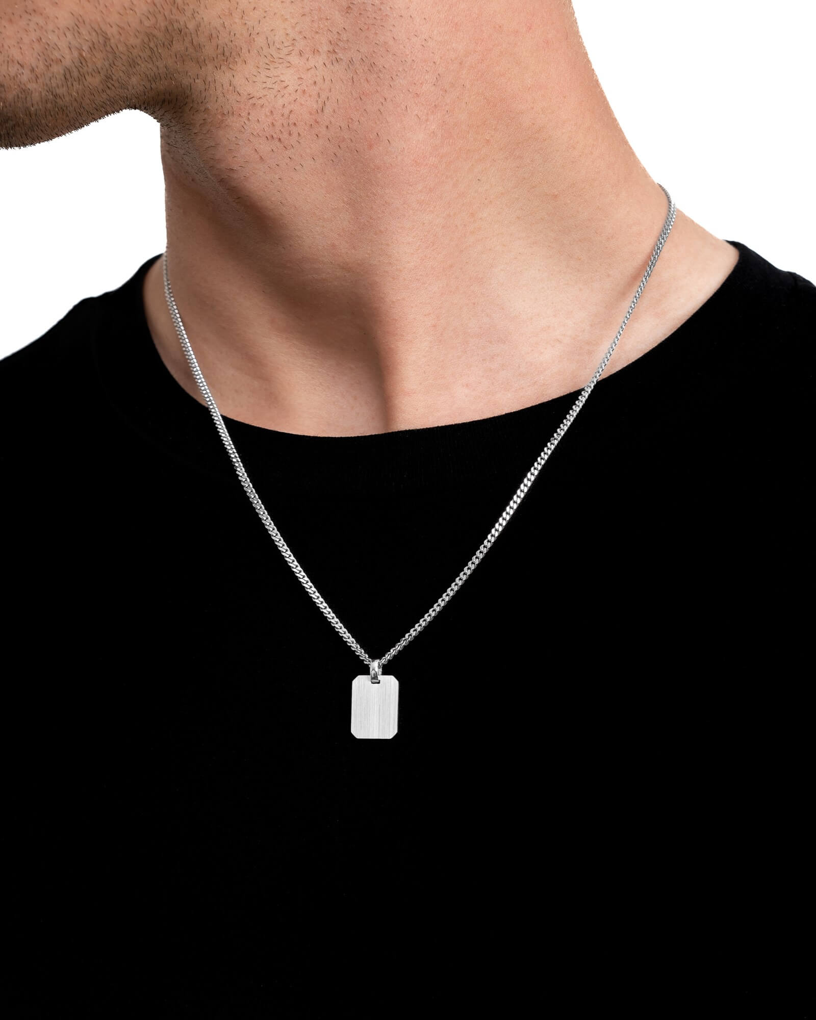 Engraving plates necklace pendant octagon