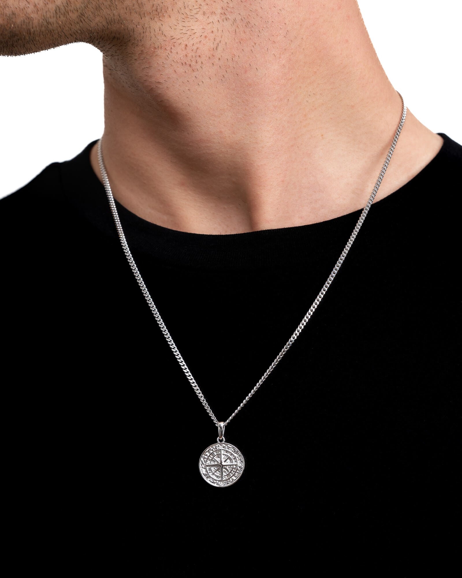 Compass necklace engraving plate