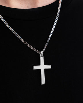 Cross necklace engraving plate pendant Polished