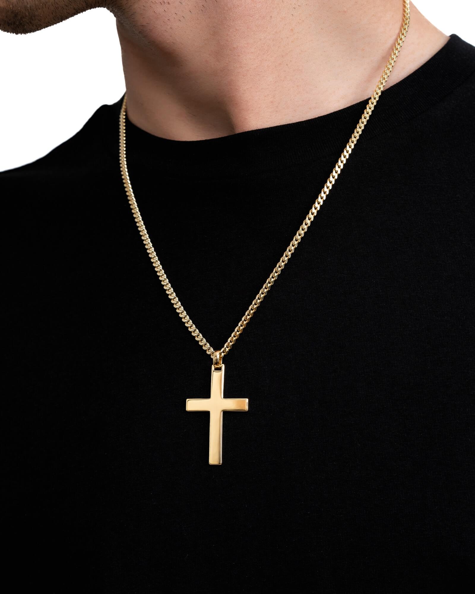 Cross necklace engraving plate pendant Polished