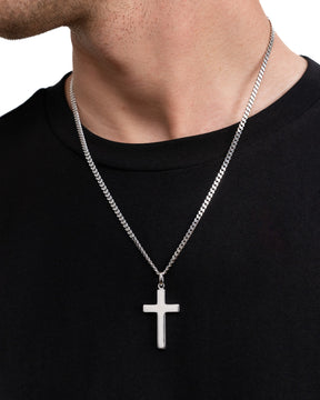 Cross necklace engraving plate pendant Polished