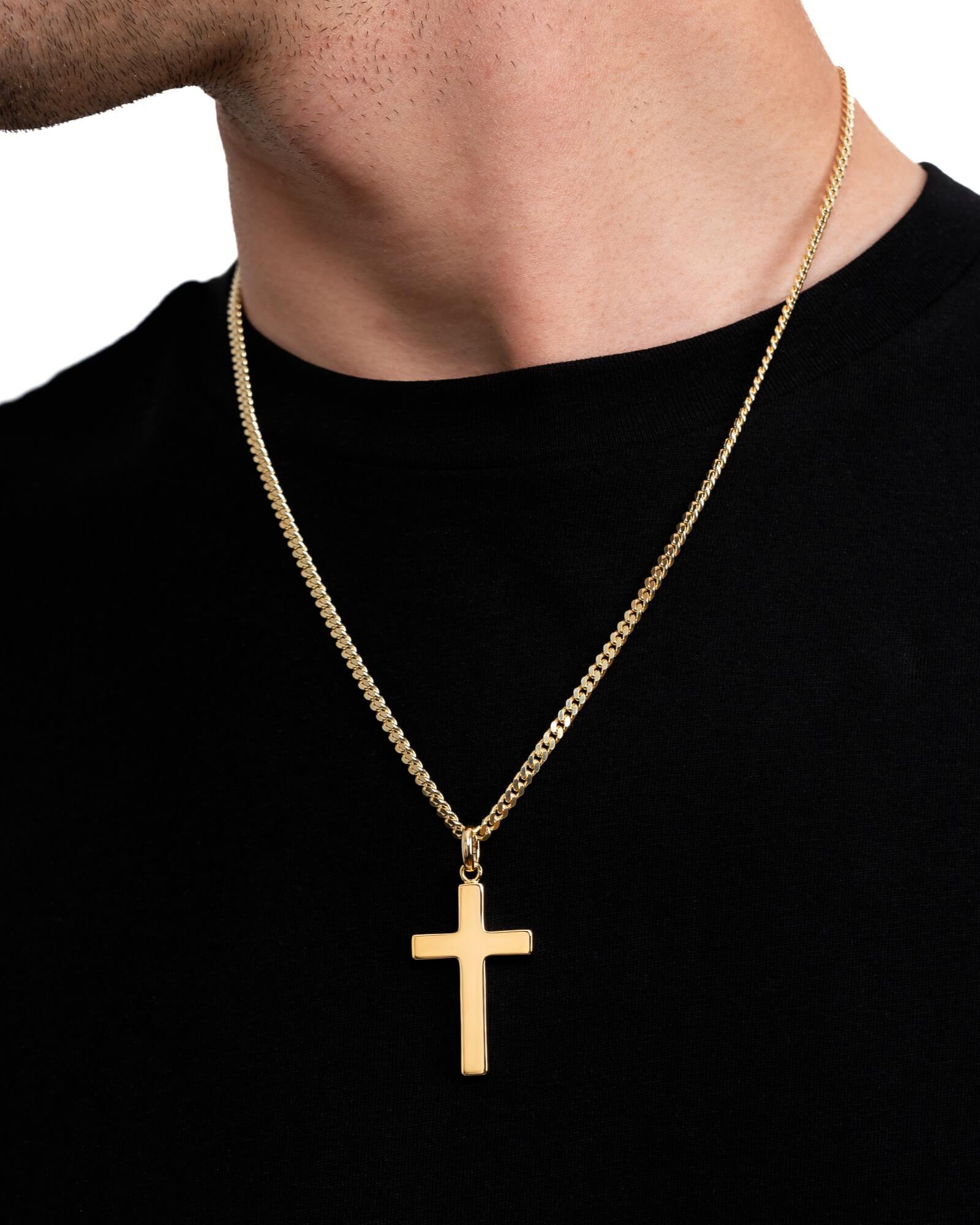 Cross necklace engraving plate pendant Polished