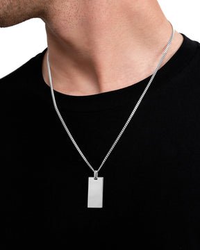 Engraving plates necklace pendant rectangle