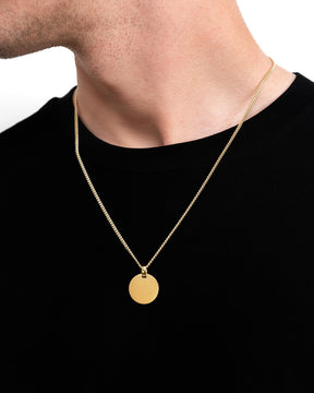 Engraving plates necklace pendant round polished