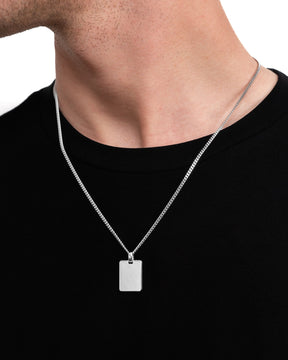 Engraving plates necklace pendant rectangle