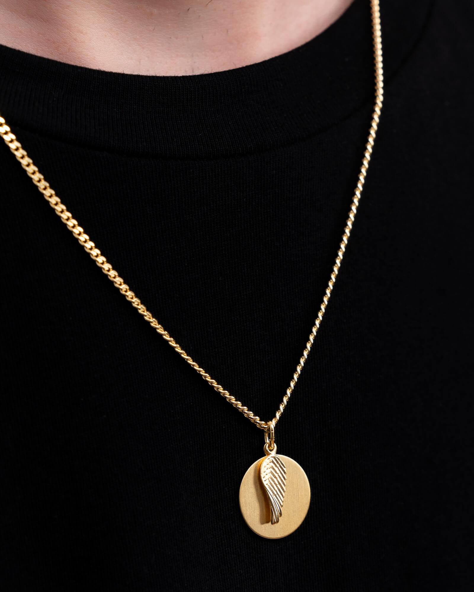 Engraving plates necklace pendant wings