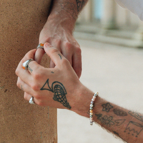 Natural Pine Signet Ring - Silver