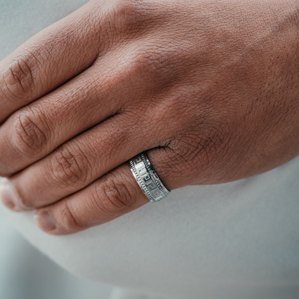 Greek Band Ring - Silver