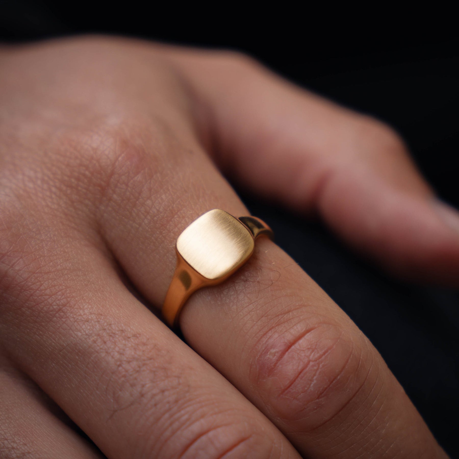 Matte Square Signet - Gold