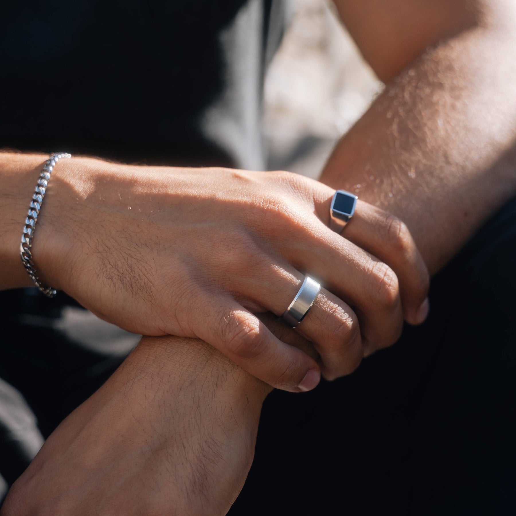 Mens Band Ring - Silver