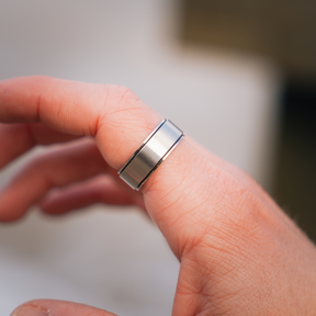 Slate Band Ring - Silver